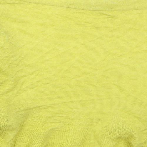Marks and Spencer Womens Yellow V-Neck  Linen Cardigan Jumper Size 10