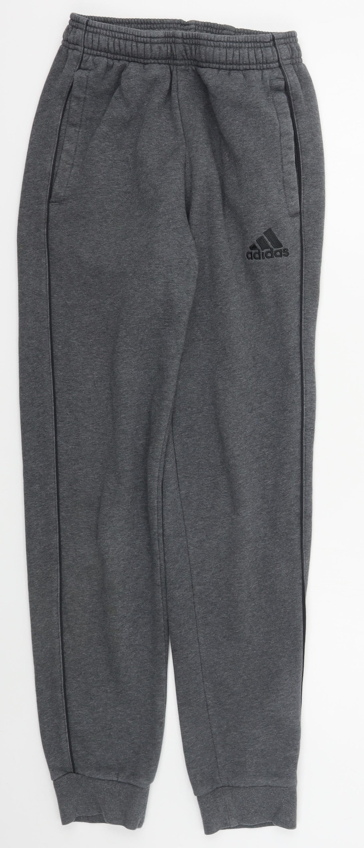adidas Mens Grey  Cotton Sweatpants Trousers Size XS L29 in Regular Drawstring