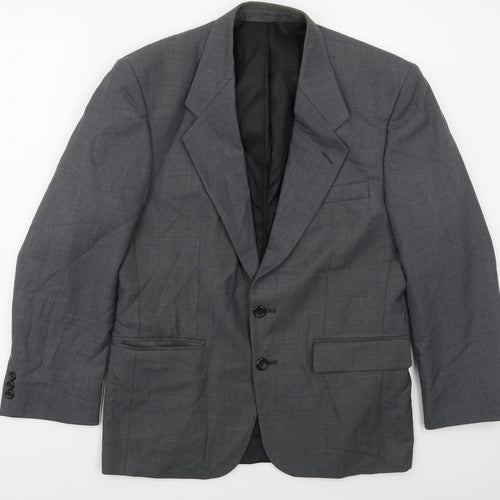 Burton Mens Grey  Polyester Jacket Suit Jacket Size 38