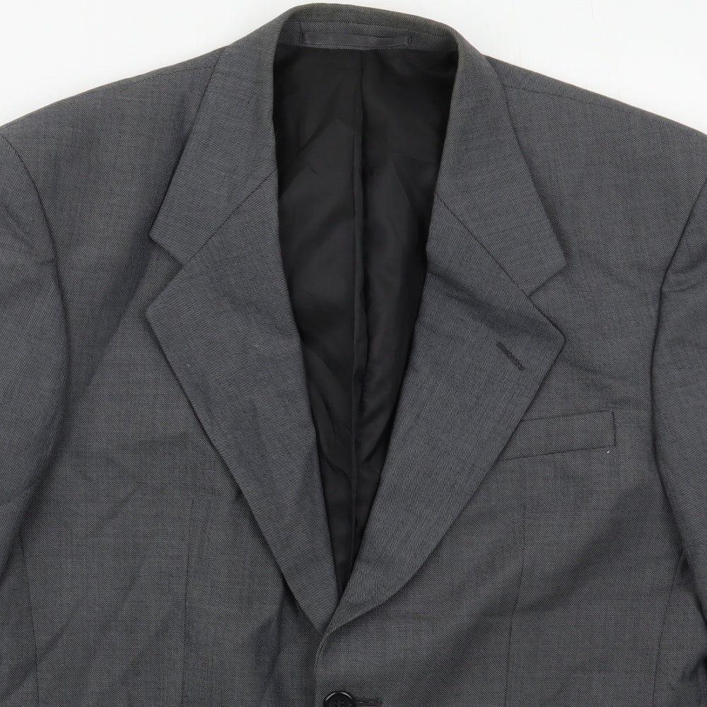 Burton Mens Grey  Polyester Jacket Suit Jacket Size 38
