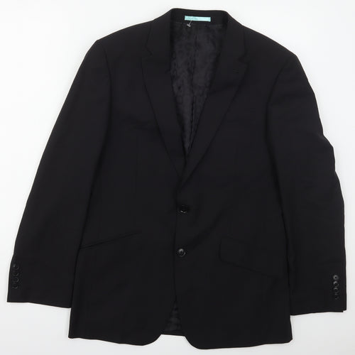 NEXT Mens Black Striped Wool Jacket Suit Jacket Size 38