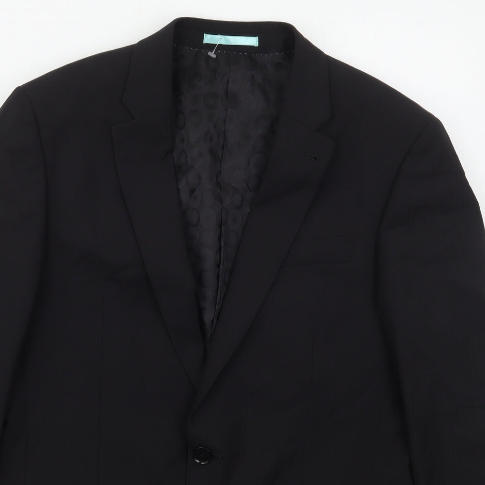NEXT Mens Black Striped Wool Jacket Suit Jacket Size 38
