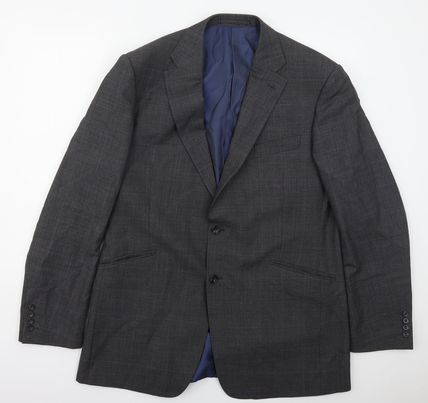 Marks and Spencer Mens Grey Check Wool Jacket Suit Jacket Size 42