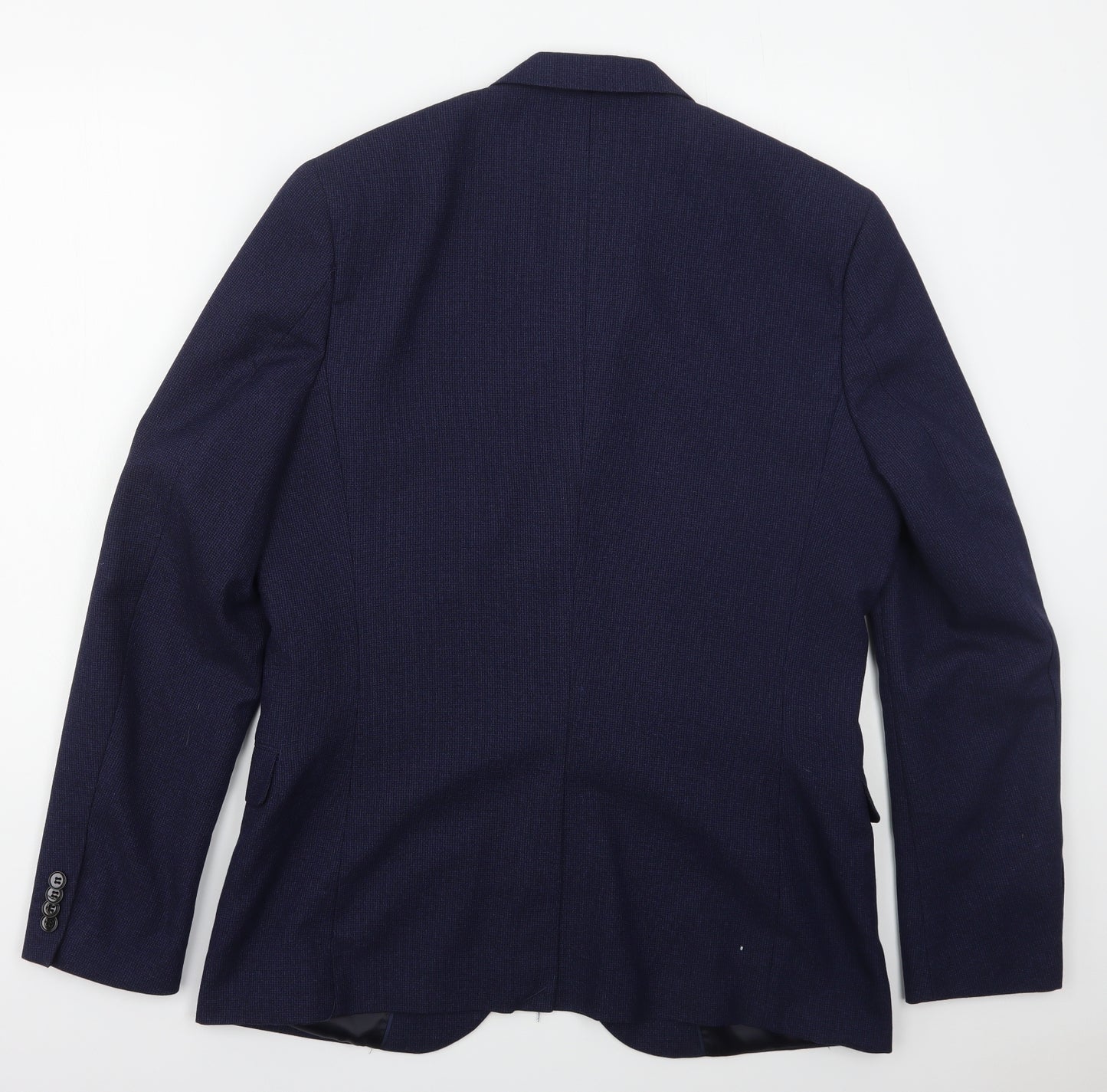 H&M Mens Blue  Polyester Jacket Suit Jacket Size 44