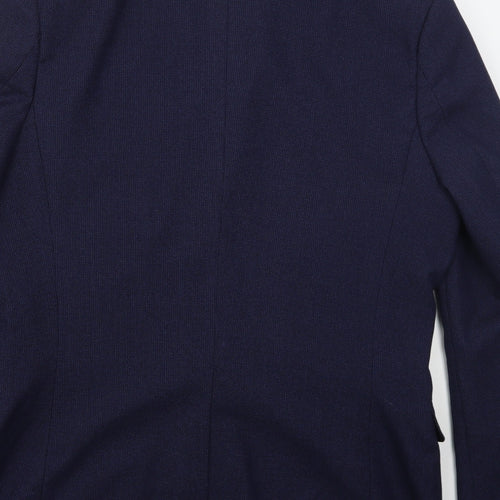 H&M Mens Blue  Polyester Jacket Suit Jacket Size 44