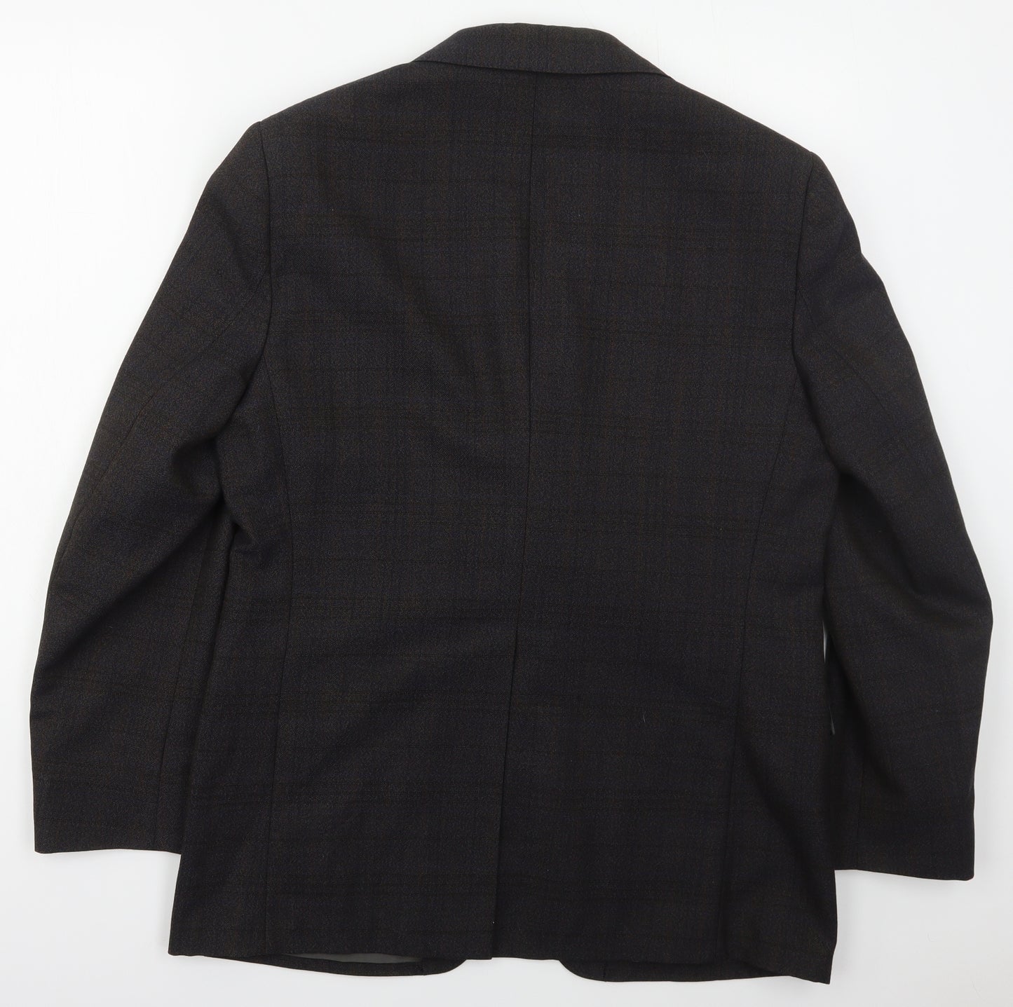 Trent Mens Grey Check Wool Jacket Suit Jacket Size 40