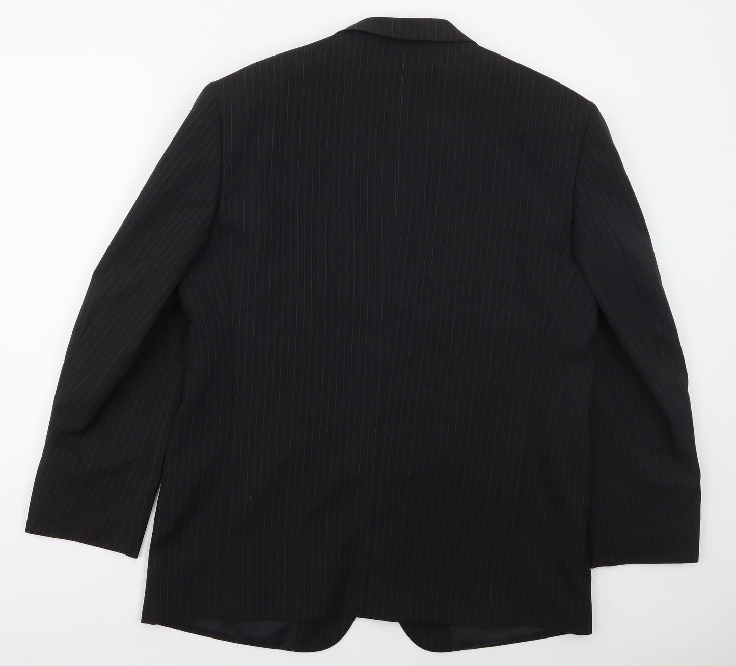 Taylor & Wright Mens Black Striped Polyester Jacket Suit Jacket Size 42