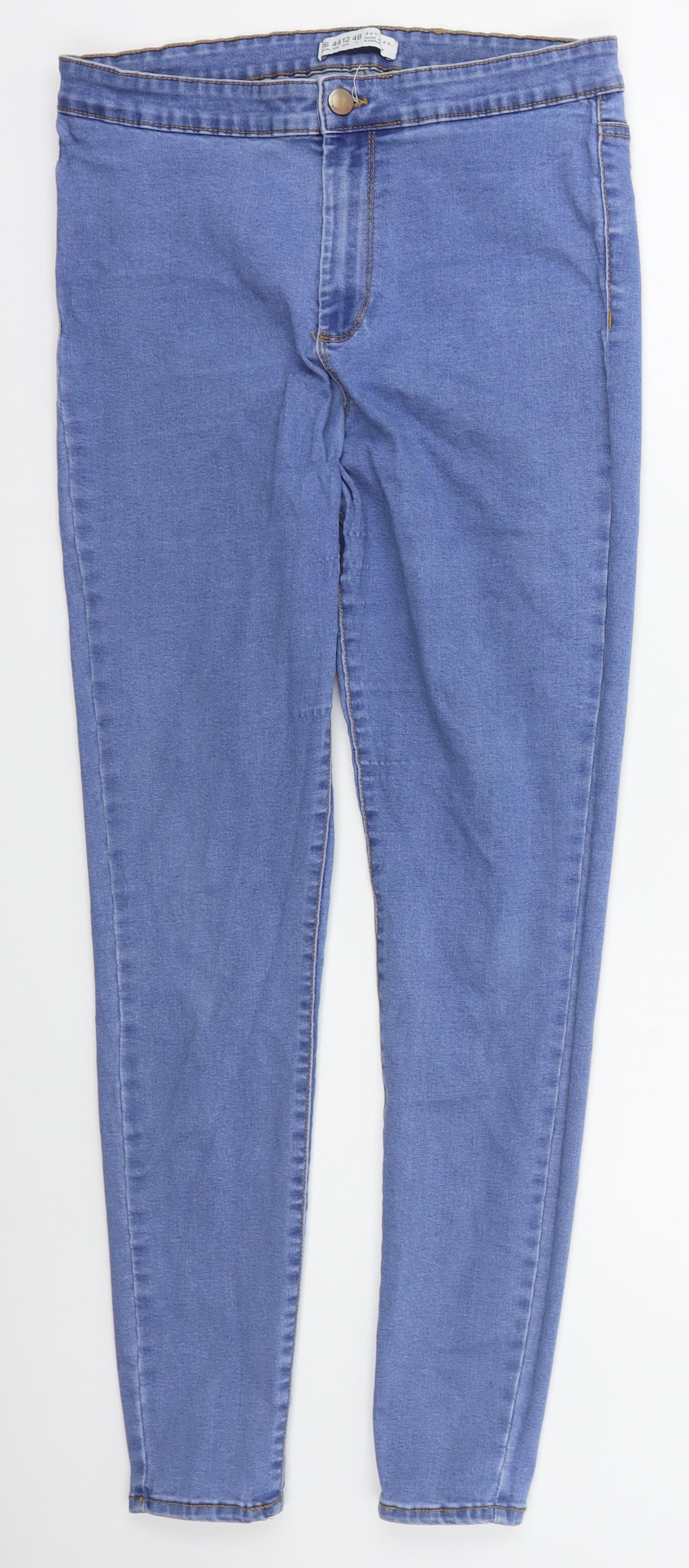 Denim Co Womens Blue  Cotton Skinny Jeans Size 16 L29 in Regular Button