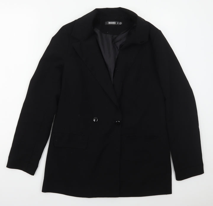 Missguided Womens Black  Polyester Jacket Suit Jacket Size 8