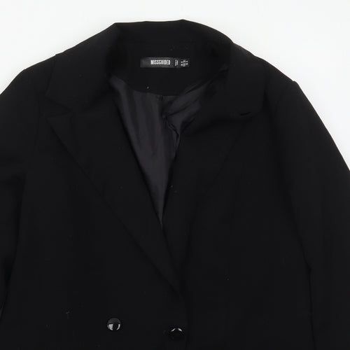 Missguided Womens Black  Polyester Jacket Suit Jacket Size 8