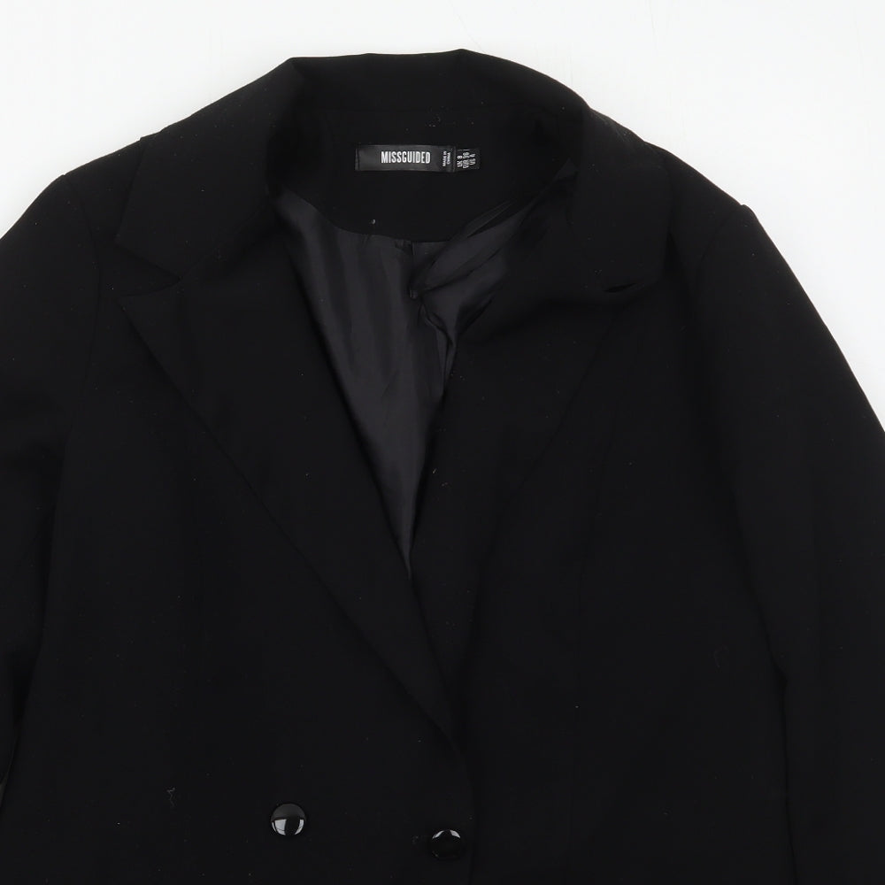 Missguided Womens Black  Polyester Jacket Suit Jacket Size 8
