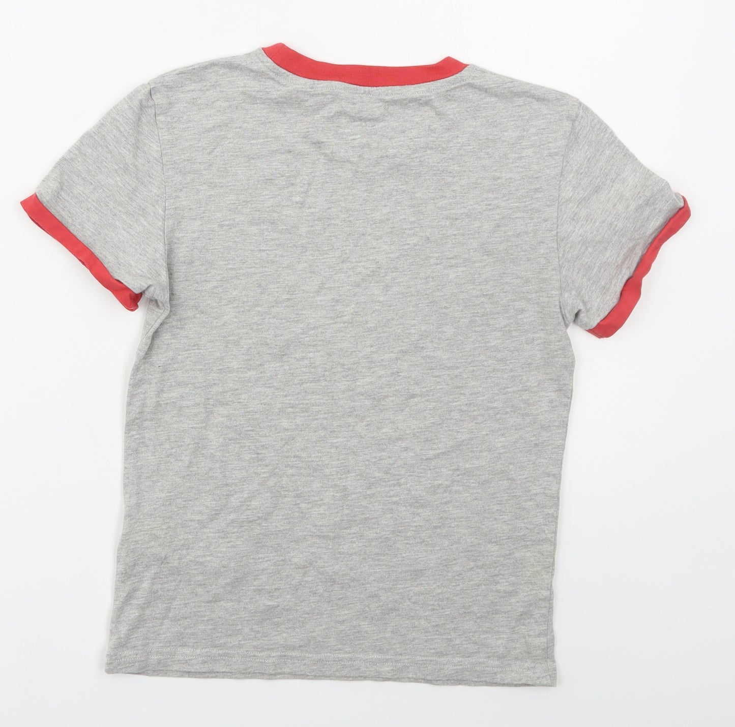Jack Wills Womens Grey  Cotton Basic T-Shirt Size 10 Crew Neck