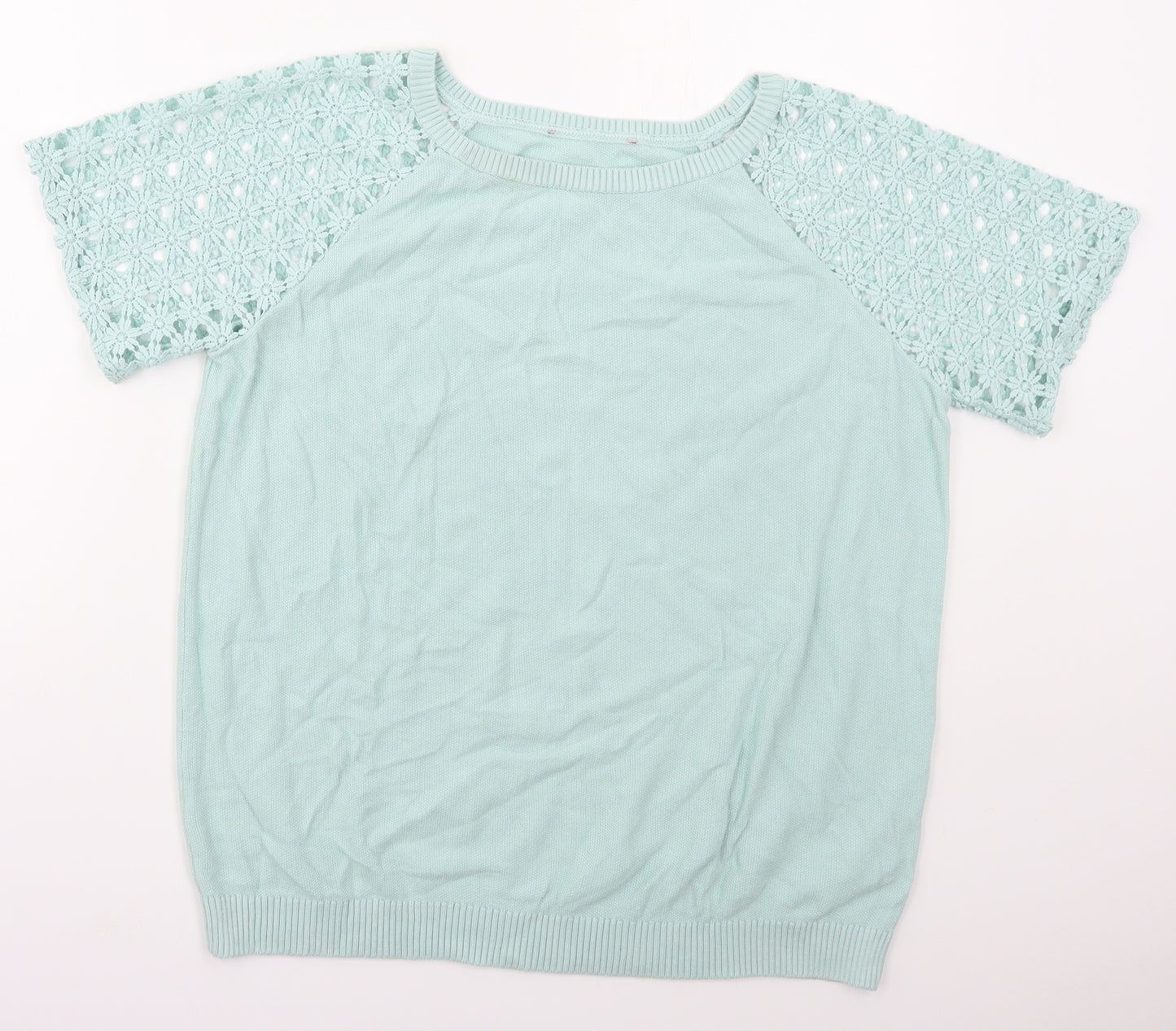 George Womens Green Boat Neck  Cotton Pullover Jumper Size 18