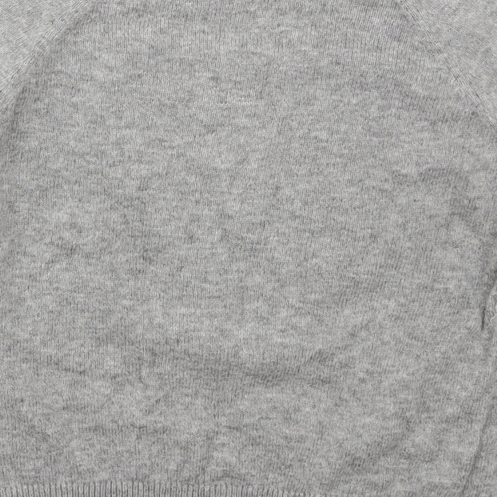 H&M Womens Grey Crew Neck  Nylon Pullover Jumper Size S   - Love Heart