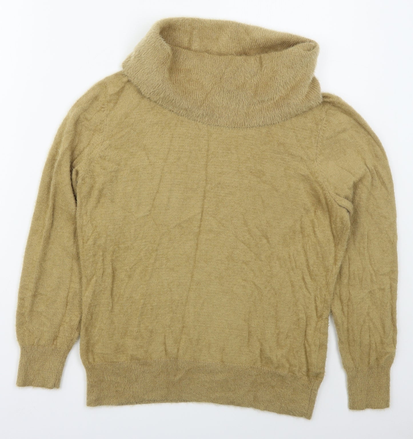 Klass Womens Beige Roll Neck  Nylon Pullover Jumper Size M