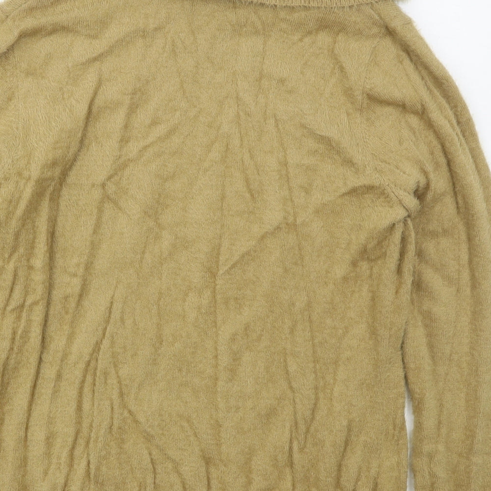 Klass Womens Beige Roll Neck  Nylon Pullover Jumper Size M