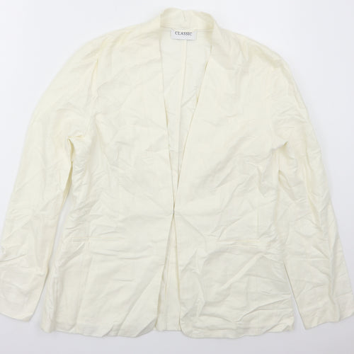 Marks and Spencer Womens Ivory   Jacket  Size 12  Hook & Eye