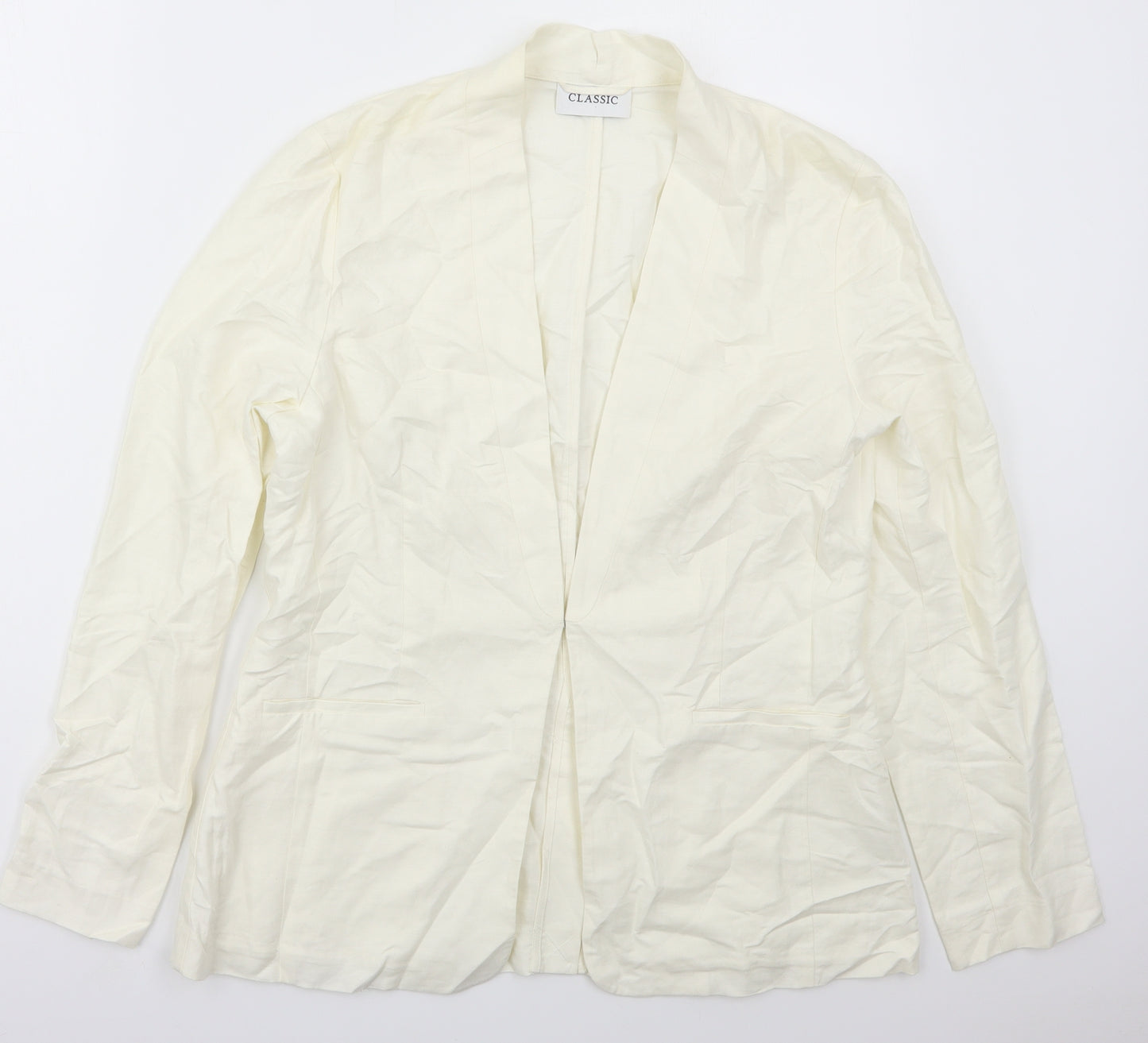 Marks and Spencer Womens Ivory   Jacket  Size 12  Hook & Eye