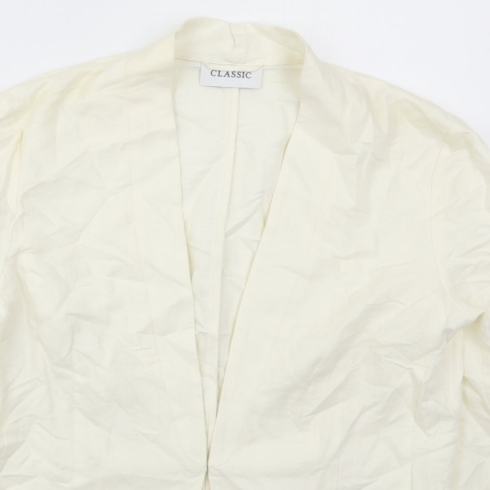 Marks and Spencer Womens Ivory   Jacket  Size 12  Hook & Eye