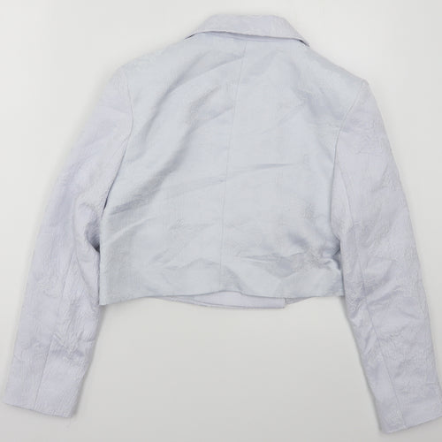 New Look Womens Blue Floral  Jacket  Size 10  Button