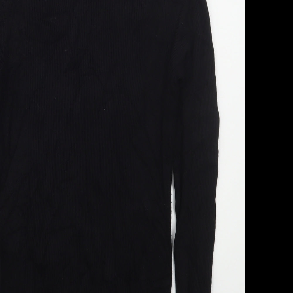 Marks and Spencer Womens Black Roll Neck  Viscose Pullover Jumper Size 10