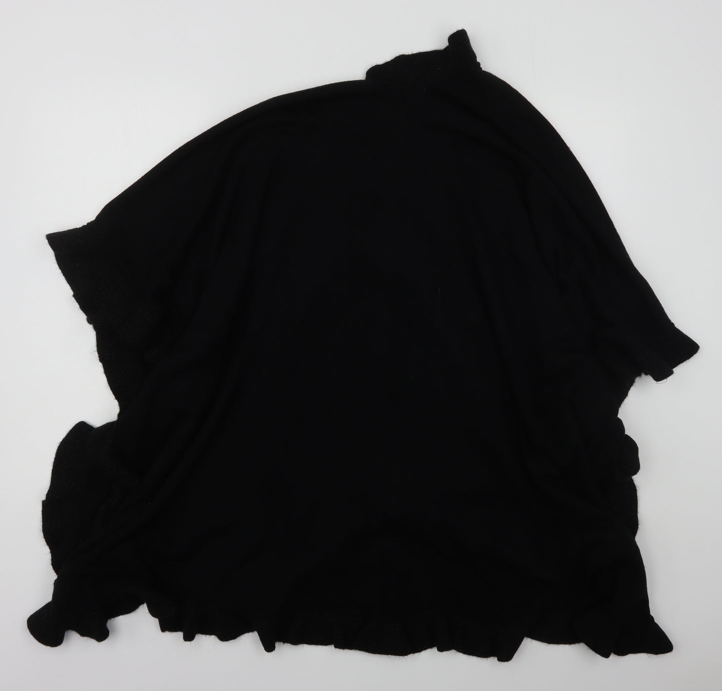 TU Womens Black V-Neck  Acrylic Cardigan Jumper One Size