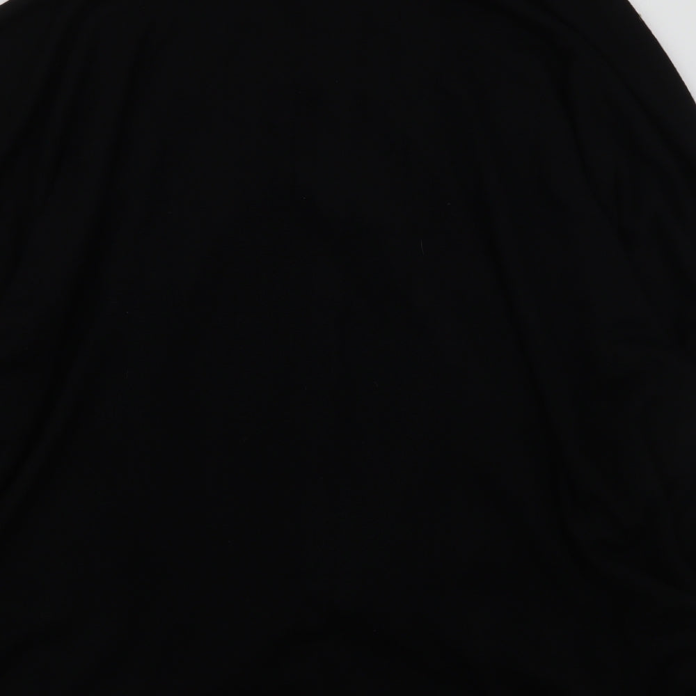 TU Womens Black V-Neck  Acrylic Cardigan Jumper One Size