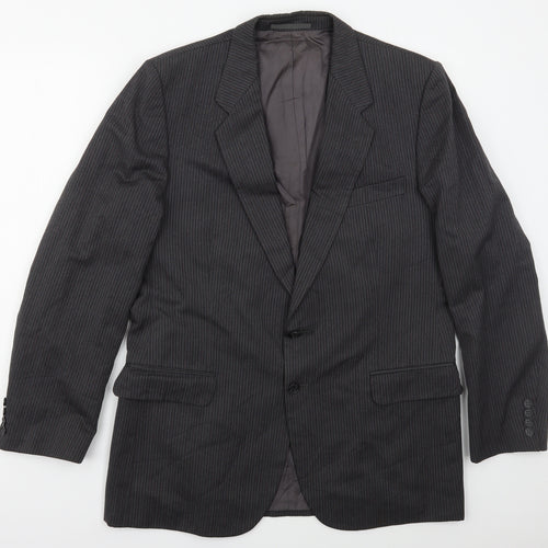 St Michael Mens Grey Striped Wool Jacket Suit Jacket Size 42