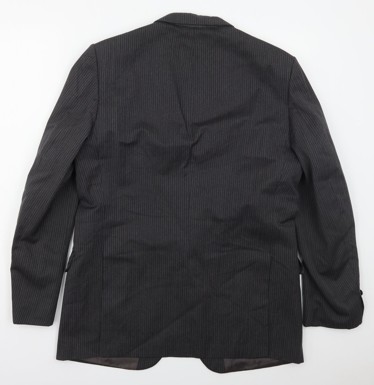 St Michael Mens Grey Striped Wool Jacket Suit Jacket Size 42