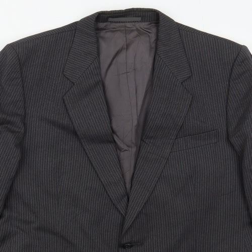 St Michael Mens Grey Striped Wool Jacket Suit Jacket Size 42