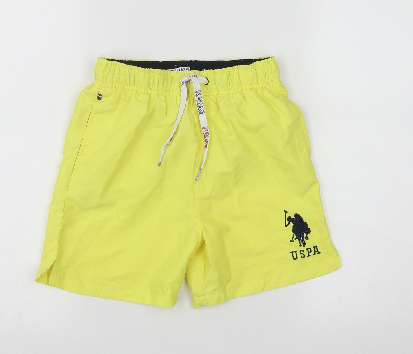 US Polo Assn. Boys Yellow  Polyester Sweat Shorts Size 8-9 Years  Regular Tie