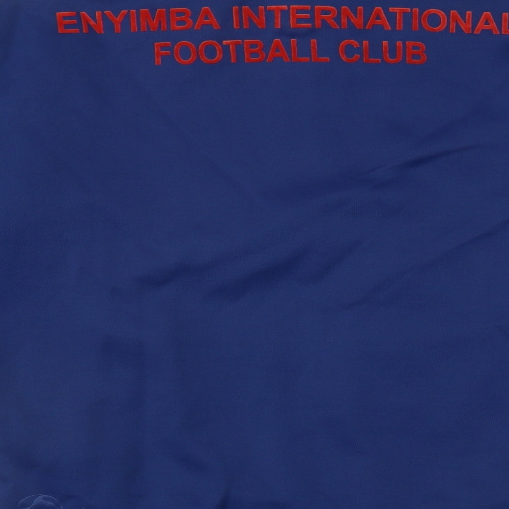 adidas Mens Blue High Neck Striped Polyester Full Zip Jumper Size M