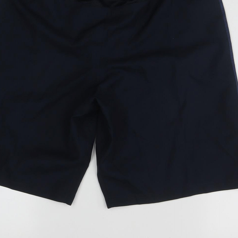 Nike Mens Blue  Polyester Sweat Shorts Size M L10 in Regular Tie