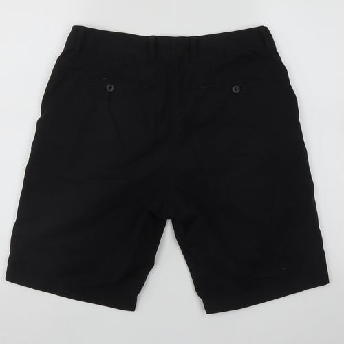 Uniqlo Mens Black  Cotton Chino Shorts Size S L8 in Regular Zip