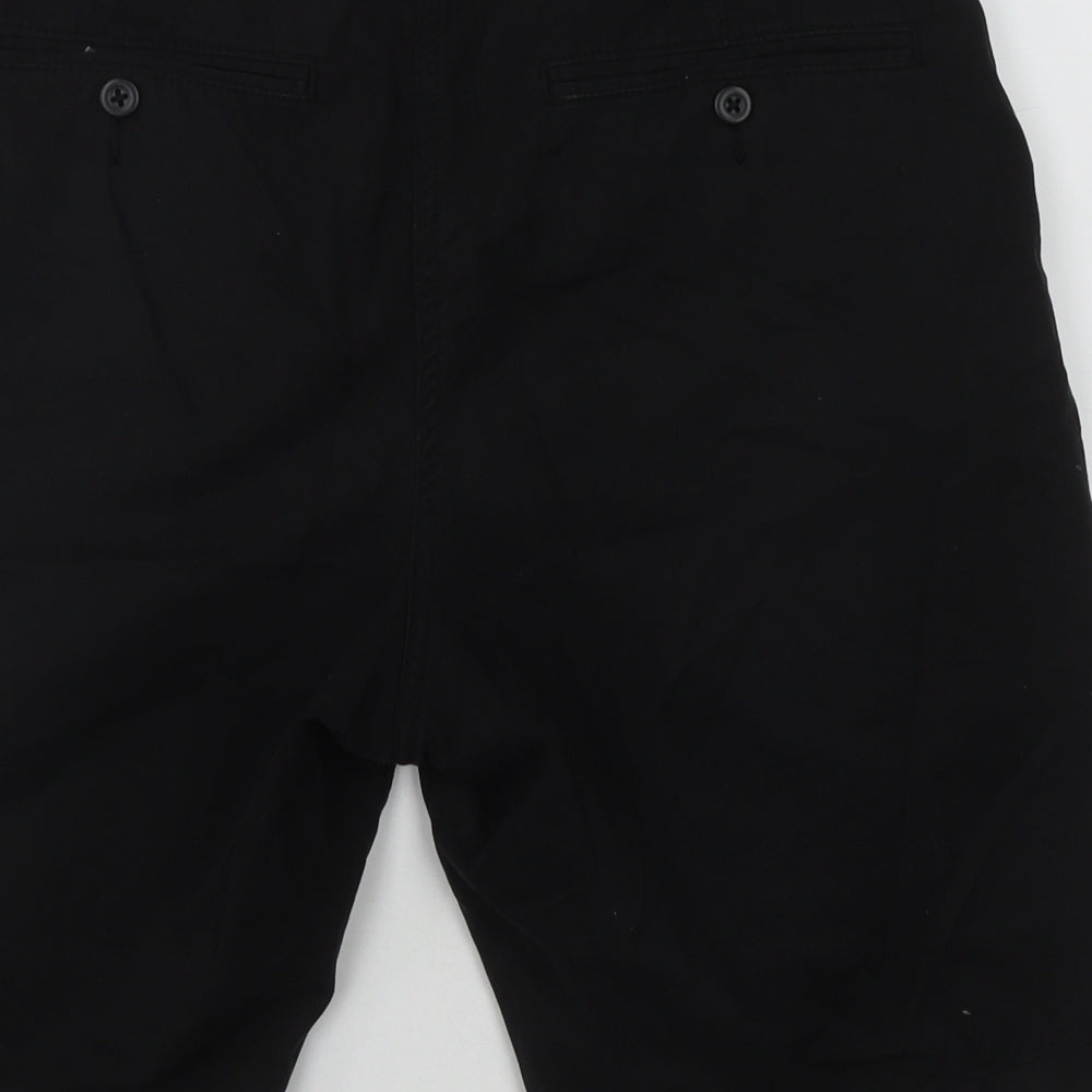 Uniqlo Mens Black  Cotton Chino Shorts Size S L8 in Regular Zip