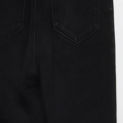 Denim & Co. Womens Black  Cotton Straight Jeans Size 12 L22 in Regular Zip