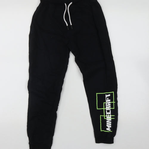 Minecraft Boys Black  Cotton Jogger Trousers Size 11 Years  Regular Tie