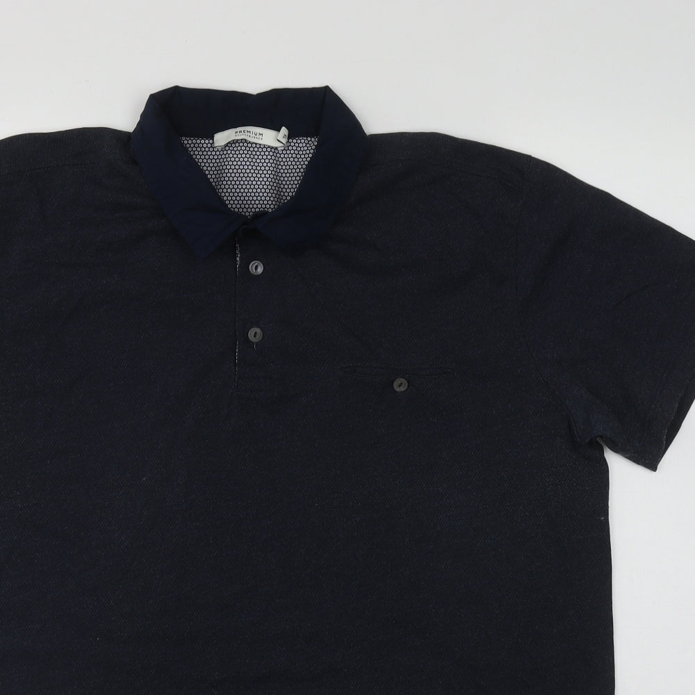 JACK & JONES Mens Blue  Cotton  Polo Size XL Collared Button