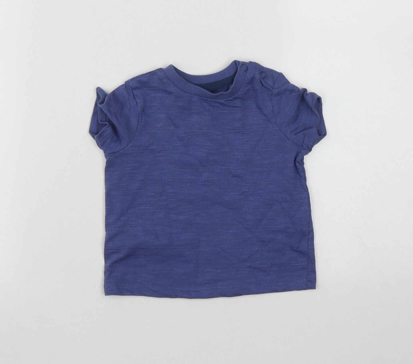 F&F Boys Blue  Cotton Basic Casual Size 3-6 Months Round Neck Push Lock