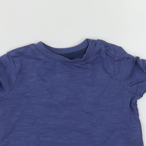 F&F Boys Blue  Cotton Basic Casual Size 3-6 Months Round Neck Push Lock