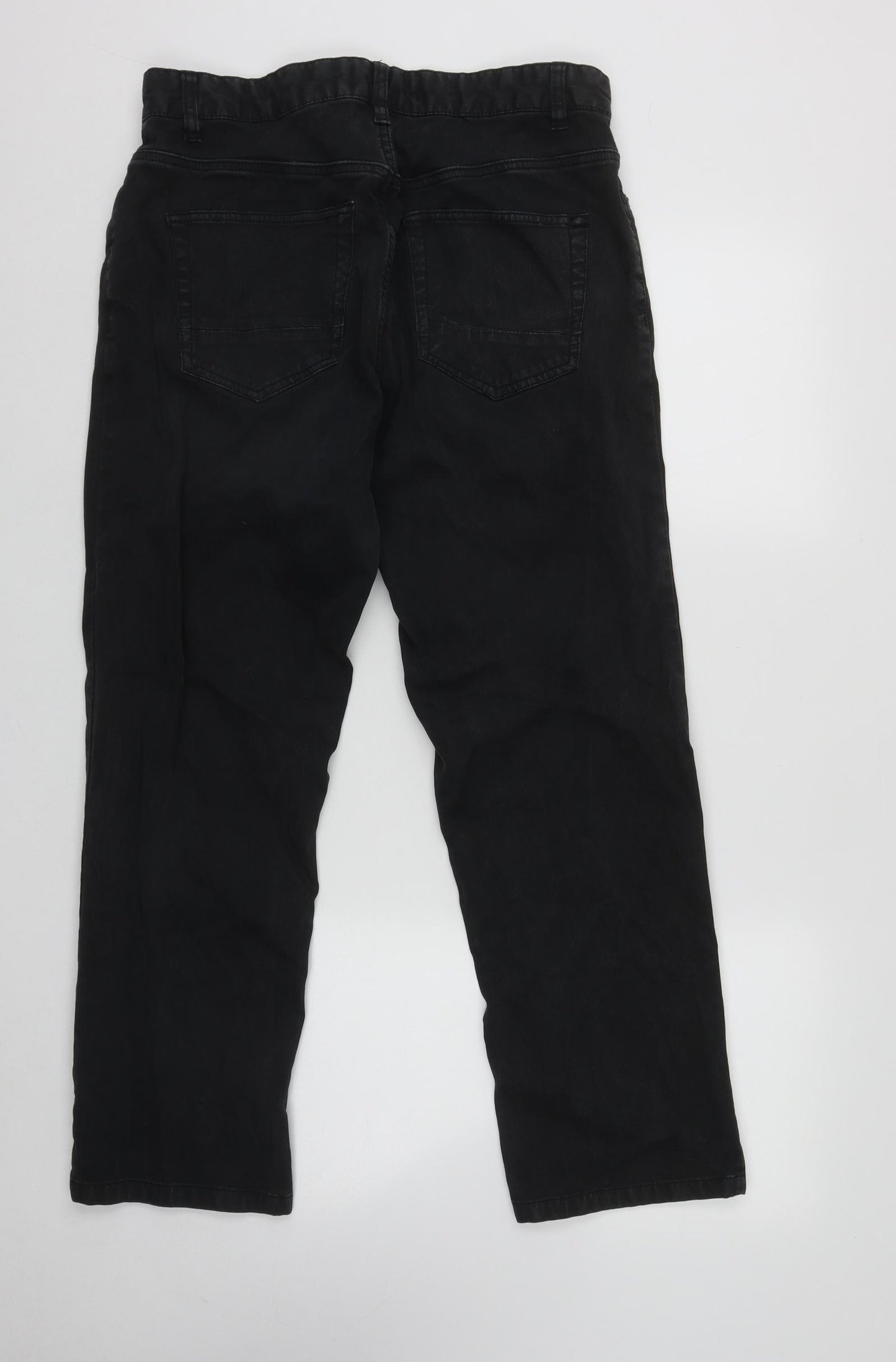 NEXT Mens Black  Cotton Straight Jeans Size 32 in L28 in Regular Zip
