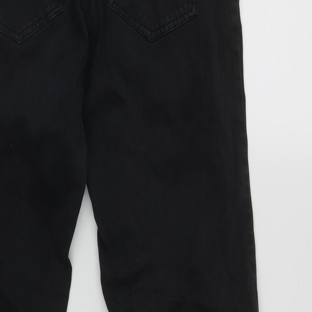 NEXT Mens Black  Cotton Straight Jeans Size 32 in L28 in Regular Zip