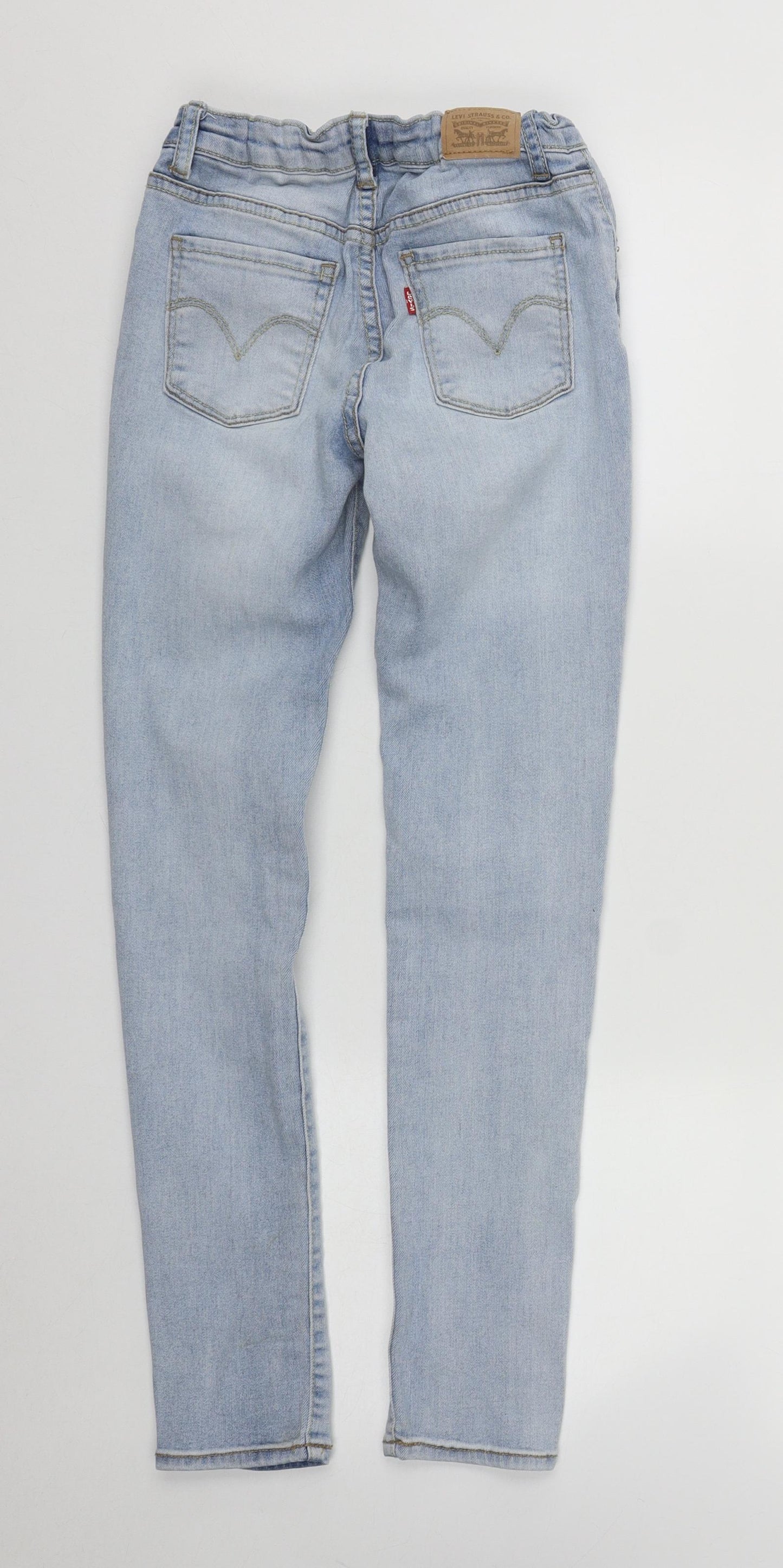 Levi Girls Blue  Cotton Straight Jeans Size 12-13 Years L26 in Regular Zip