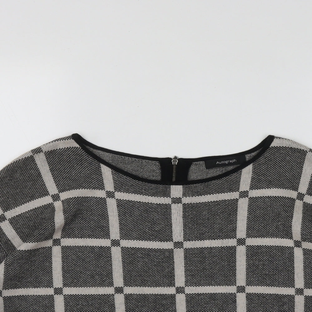 Autograph Womens Multicoloured Scoop Neck Geometric Viscose Pullover Jumper Size 14