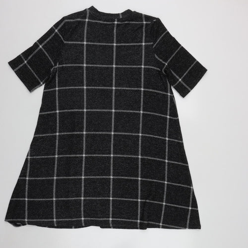 F&F Womens Black Geometric Viscose Fit & Flare  Size 14  Round Neck