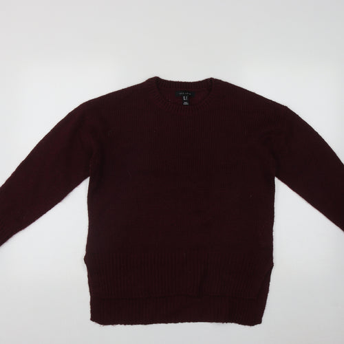 New Look Womens Red Round Neck  Acrylic Pullover Jumper Size S