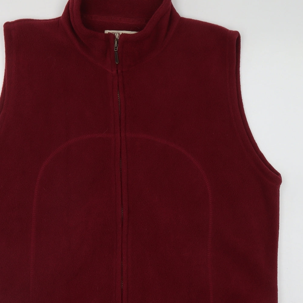 EWM Womens Red   Gilet Coatigan Size L  Zip