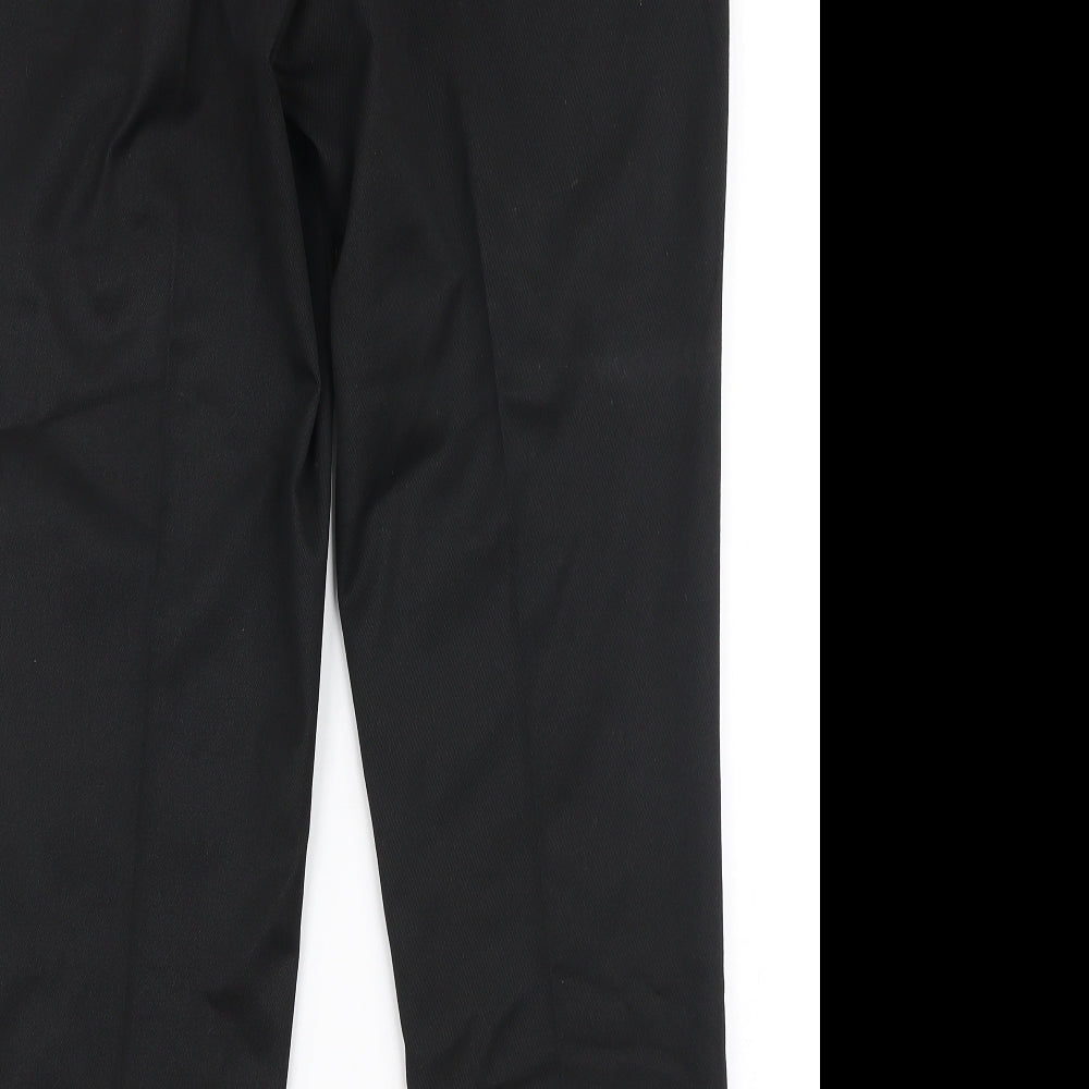 Teflon Mens Black  Polyester Trousers  Size 32 in L26 in Regular Zip