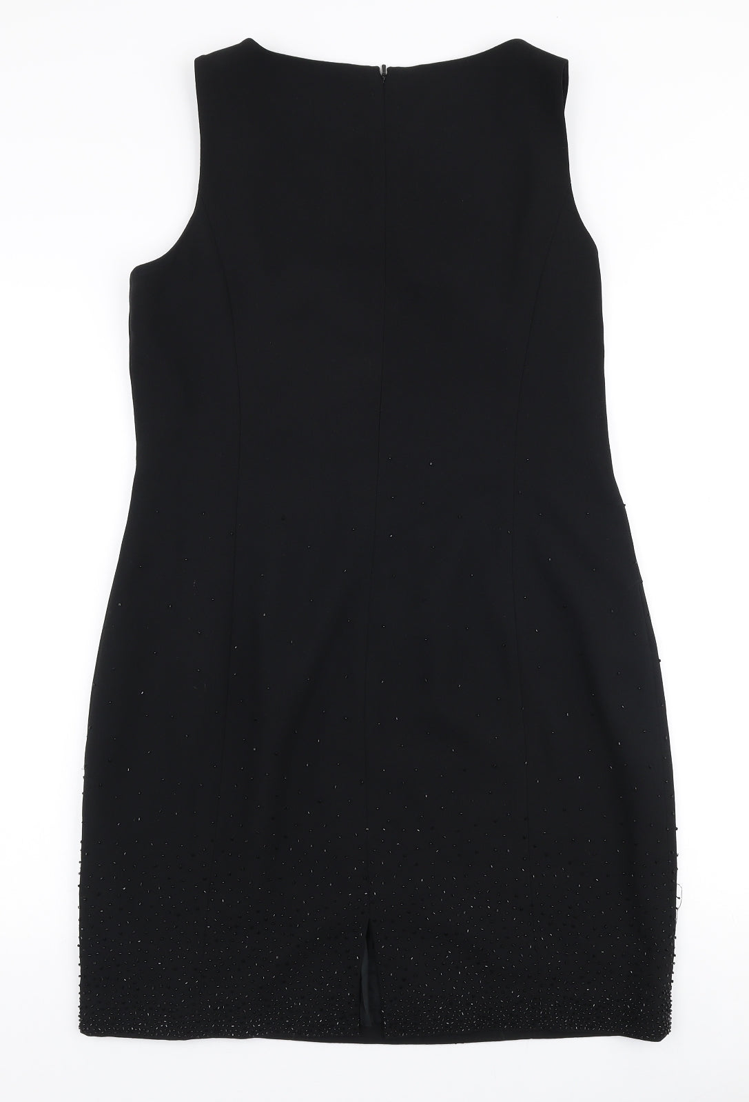 NEXT Womens Black  Polyester Pencil Dress  Size 16  Round Neck Zip