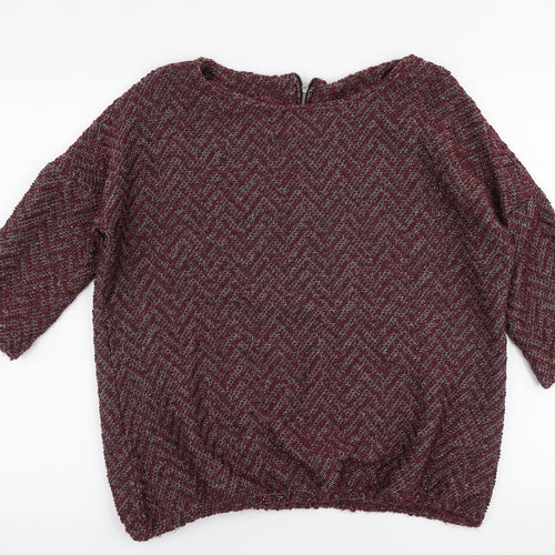 NEXT Womens Red Round Neck  Acrylic Pullover Jumper Size 14